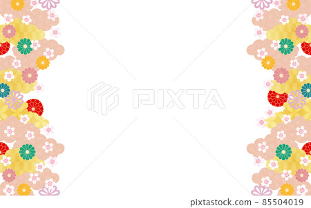 Background material-Japanese pattern Sakura 2022-1 85504019