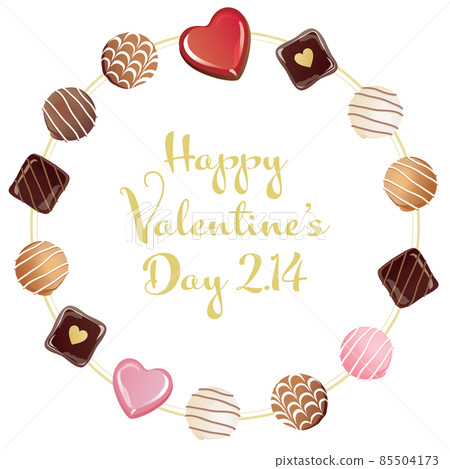 Valentine chocolate frame illustration 85504173