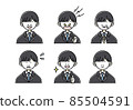 Facial expression illustration of a man in a suit 85504591