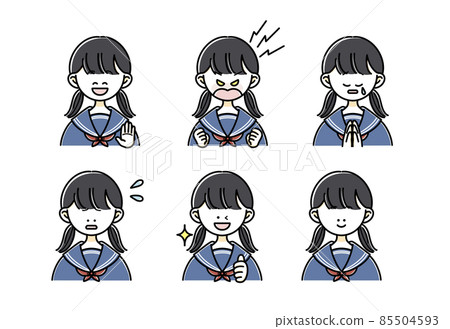 Girl illustration in sailor suit 85504593