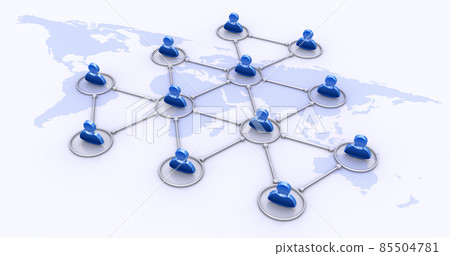 Humanoid icon network and world map 85504781