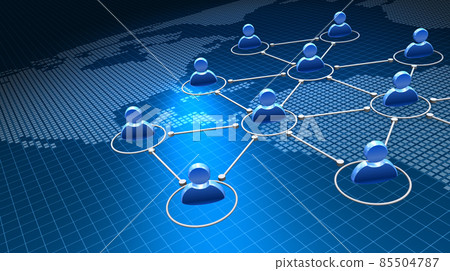 人形圖標和世界地圖網絡,美國版。 人形圖標和世界地圖網絡,美國版。 85504787