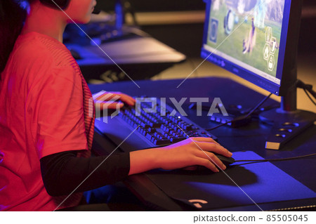 Image of e-sports tournament Girl playing a game 85505045