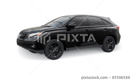 City premium family SUV on white isolated background without shadows. 3d rendering. 85506589