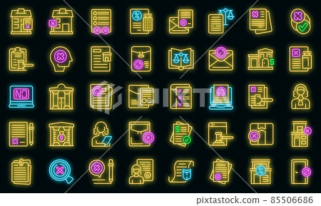 Disclaimer icons set vector neon 85506686