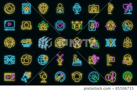 Influencer icons set vector neon 85506715