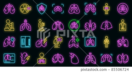 Fluorography icons set vector neon Fluorography icons set vector neon 85506724