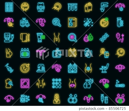 Reproductive health icons set vector neon Reproductive health icons set vector neon 85506725