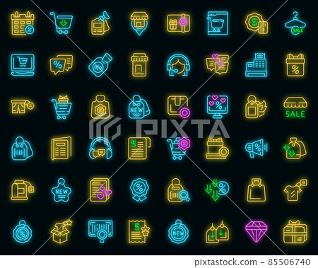 New price icons set vector neon New price icons set vector neon 85506740