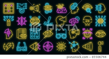 Visual perception icons set vector neon Visual perception icons set vector neon 85506744