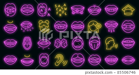 Articulation icons set vector neon Articulation icons set vector neon 85506746
