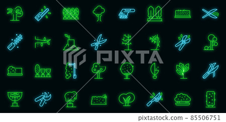 Tree trimming icons set vector neon - Stock Illustration [85506751] - PIXTA