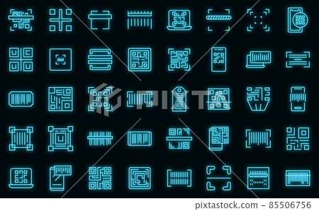 Code scanning icons set vector neon - Stock Illustration [85506756] - PIXTA