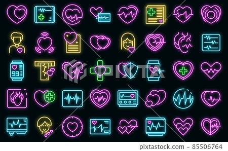 Palpitating icons set vector neon Palpitating icons set vector neon 85506764