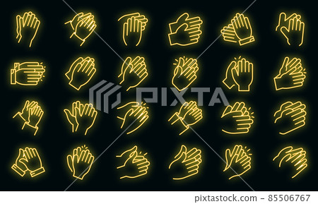 Handclap icons set vector neon Handclap icons set vector neon 85506767