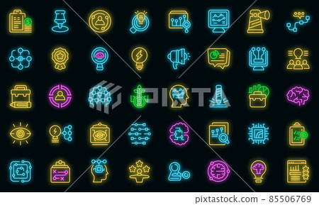 Insight icons set vector neon Insight icons set vector neon 85506769