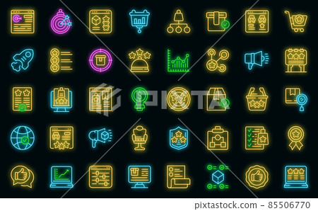 Featured product icons set vector neon Featured product icons set vector neon 85506770