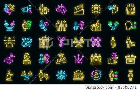 Stereotype icons set vector neon 85506771