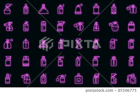 Spray bottle icons set vector neon Spray bottle icons set vector neon 85506775