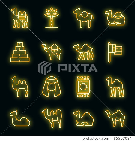 Camel icons set vector neon 85507084