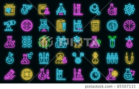 Research scientist icons set vector neon 85507115