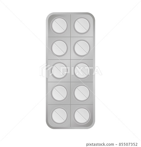 Virus white pill tablet medical help icon vector Virus white pill tablet medical help icon vector 85507352