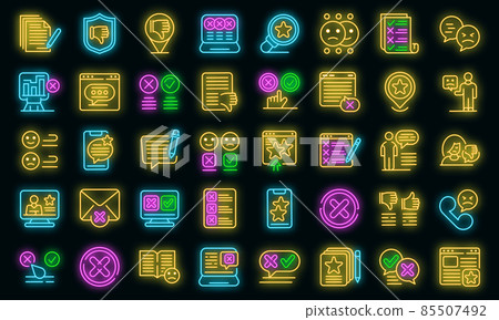 Dislike icons set vector neon Dislike icons set vector neon 85507492