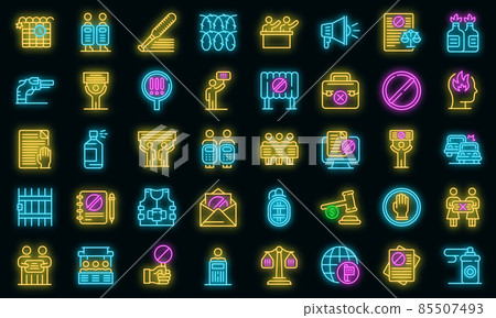 Disobedient icons set vector neon Disobedient icons set vector neon 85507493