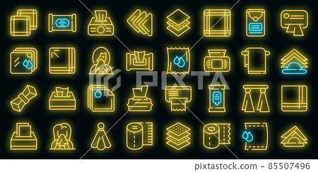 Handkerchief icons set vector neon 85507496