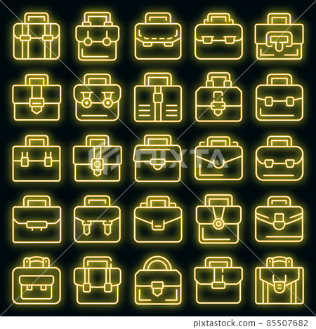 Briefcase icons set vector neon Briefcase icons set vector neon 85507682