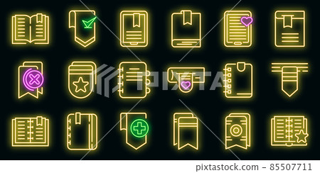 Bookmark icons set vector neon Bookmark icons set vector neon 85507711