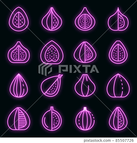 Figs icons set vector neon Figs icons set vector neon 85507726