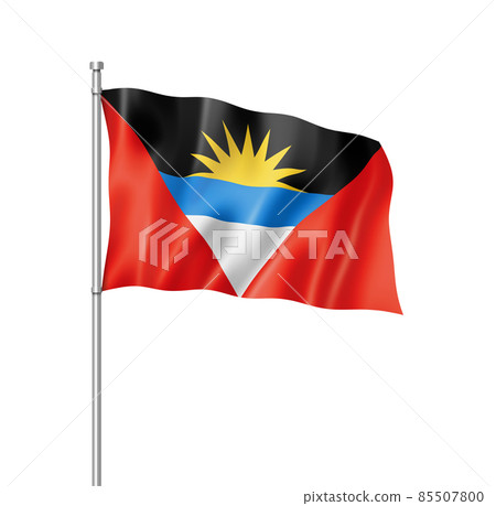 Antigua and Barbuda flag isolated on white Antigua and Barbuda flag isolated on white 85507800