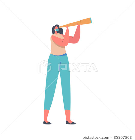 Businesswoman Wear Medical Mask Watching to Spyglass, Business Vision, Recruitment Employee, Female Business Visionary Businesswoman Wear Medical Mask Watching to Spyglass, Business Vision, Recruitment Employee, Female Business Visionary 85507808