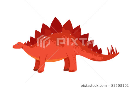 Stegosaur Dinosaur Isolated on White Background. Prehistoric Wild Animal, Ancient Creature of Jurassic Period, Fossil 85508101
