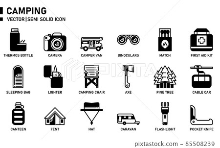 Camping icon set. Camping icon set. 85508239