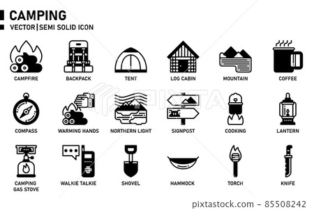 Camping icon set. Camping icon set. 85508242