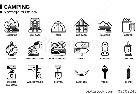Camping icon set. Camping icon set. 85508243