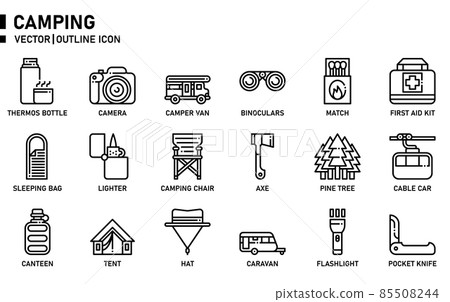 Camping icon set. 85508244