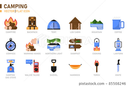 Camping icon set. Camping icon set. 85508246