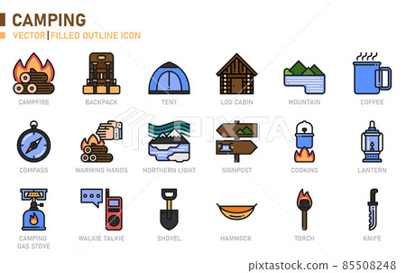 Camping icon set. Camping icon set. 85508248