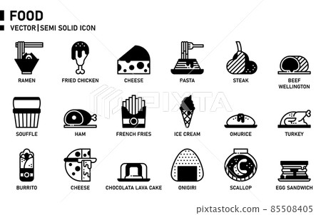 Food icon set. 85508405