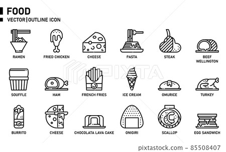 Food icon set. 85508407