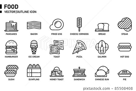 Food icon set. 85508408