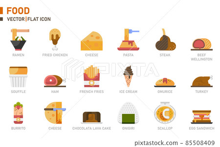 Food icon set. 85508409