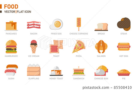 Food icon set. 85508410