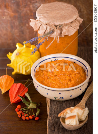 Vegan food. Delicious homemade caviar made of vegetables Vegan food. Delicious homemade caviar made of vegetables 85508607