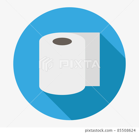Toilet paper in blue circle vector with a shadow 85508624