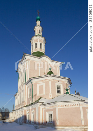 Church of the Nativity at dawn. Totma, Vologda region, Russia 85509051