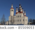 Totma, Vologda region, Russia. Church of the Entry into Jerusalem in the rays of the rising sun 85509053